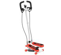 Mitoydoe Mini Stepper Machine with Resistance Band, Stair Stepper Exercise Equipment with Handle Bar and LCD Monitor, Climber Stepping Fitness Machine for Home Black White
