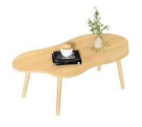 Mitoydoe Small Coffee Table, 80cm/100cm/120cm Modern Cloud-Shaped Coffee Table - Nordic Style Wood Design with Spacious Desktop and Strong Load-Bearing Capacity Wooden Color 80 cm