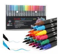 Mitoymia 24 Dual Tip Colouring pens,Colouring Books for Felt Tips for Adults and kids or children, coloured drawing brush pens art pens Set markers