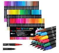 Mitoymia 72 Brush Pens, Felt Tips Pens for Artists Painting, Dual Tip Colouring Pens for Beginners & Adults Colouring Books, Drawing, Calligraphy, Sketching