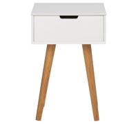 Mitra White and Oak 1 Drawer Bedside Table