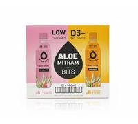 Mitram Aloe Vera Lychee Drink with Pulp, Multi-Vitamin Beverage, Low Calorie, 500ml Bottles, Pack of 12, Ready to Drink