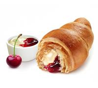 MITRAM Double Max Vanilla & Sour Cherry Croissants - Large Flaky Pastry with Extra Dual Filling - Gourmet Sweet Cream & Real Fruit Jam Center - Authentic French Butter Pastry Snack READY TO EAT