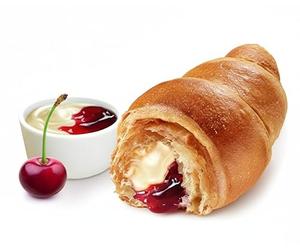 MITRAM Double Max Vanilla & Sour Cherry Croissants - Large Flaky Pastry with Extra Dual Filling - Gourmet Sweet Cream & Real Fruit Jam Center - Authentic French Butter Pastry Snack READY TO EAT