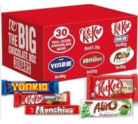 MITRAM The Big Mix Chocolate Box - 30 Full-Sized Assorted Chocolate Bars (1.3kg Bulk Multipack) - Classic Milk, Mint, Wafer & Caramel Sweets Sharing Gift Box