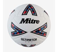 Mitre Ultimatch Football, Enhanced Control, Extra Durability, Added Accuracy, Ball, White/Black/Bib Red, 5