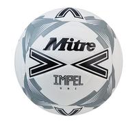 Mitre Adult Impel One 24 Football, White/Black/Circular Grey, 5