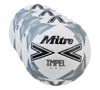 Mitre Adult Impel One 24 Football, White/Black/Circular Grey, 5 (Pack of 3)
