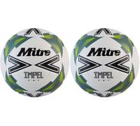 Mitre Adult Impel One 24 Football, White/Black/Sage Leaf, 4 (Pack of 2)