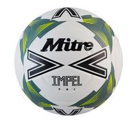 Mitre Adult Impel One 24 Football, White/Black/Sage Leaf, 5