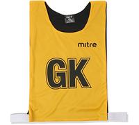 Mitre Adult Netball Pro Reversible Sports Training Bib (Pack of 7), Yellow/Black, L