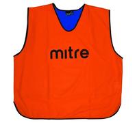 Mitre Adult Pro Reversible Training Football Bib | Lightweight Multi-sport Bib | Breathable Mesh, Orange/Blue, Small Senior