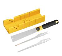 Mitre Box with Japanese Saw Set, Mitre Box Plastic Three Interchangeable Saw Blades, Precise, Ideal for DIY Furniture, Model Making