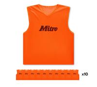 Mitre Club Pack Of 10 Bibs Orange Adult
