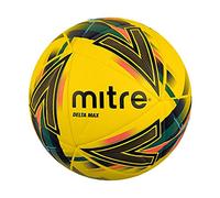 Mitre Delta Football | Highly Durable | Enhanced Accuracy and Consistency, Yellow/Orange/Green/Silver, 5
