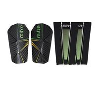 Mitre Delta Slip Pro Football Shin Pads,Black/Green/Yellow,Large