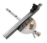 Mitre Gauge for Table Saw - 450 mm T-Bar, Brass Handle Precision Miter Gauge Fence,27 Angle Stops,60 Degree Angled Ends for Max,with a Repetitive Cut Flip Stop