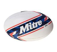 Mitre Grid Training Rugby Ball White/blue/red (5)