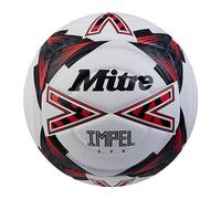Mitre Impel Evo Football | Durable Training Ball | Hyperseam Technology, White/Black/Bib Red, 5