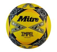 Mitre Impel Futsal Football | Indoor Ball | Low Bounce Football, Fluo Yellow/Black/Circular Grey, 3