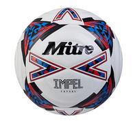 Mitre Impel Futsal Football | Indoor Ball | Low Bounce Football, White/Black/Bib Red, 3