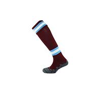 Mitre Junior Division Tech Football Socks | Long Sport Sock | Lightweight | Breathable Mesh, Maroon/Sky Blue/White, Junior (3 UK - 6 UK)