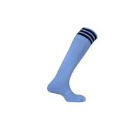 Mitre Junior Mercury 3 Stripe Football Socks | Football Team Kit | Lightweight Long Sock | Breathable Sports Sock, Navy/Sky Blue, Mini (12 UK Child - 2 UK)