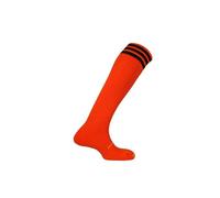 Mitre Junior Mercury 3 Stripe Football Socks | Football Team Kit | Lightweight Long Sock | Breathable Sports Sock, Tangerine/Black, Junior (3 UK - 6 UK)