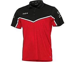 Mitre Kids Primero Football Training Polo Shirt - Scarlet/Black/White, Medium