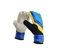 Mitre Magnetite Goalkeeper Gloves | Be Football Match Ready | Extra Comfort, Black/Blue/Yellow, Size 8