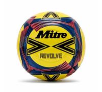 Mitre Revolve Football Size 5 Yellow Training Ball Durable Mid-Level Performance Eva Foam Soft Touch Vimini Grip Control