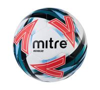 Mitre Revolve Football, White and Teal Design with Red Accents, Training Ball (White and red)