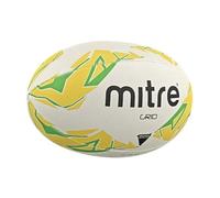 Mitre Rugby Ball | Extra Strong Lining | Full Weight | Hugely Popular, White/Yellow/Green, 3