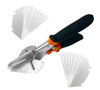 Mitre Shears 45 to 135 Degree Multi Angle Trim Cutter，Multifunctional Trunking Gasket Shear of Moulding and Trim Hand Tools Angular Cutting for Beading Plastic PVC Soft Wood with 20 Spare Blades