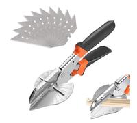 Mitre Shears - Multi Angle Trim Cutter for Wood PVC, 45 to 135 Degrees Gasket Shear Miter Shears Wood Cutting Tools with Replaceable Blade, 10 Spare Blades Included