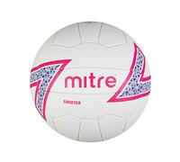 Mitre Netball Shooter Match - Great Grip, Durable Design - White/Cabaret/Purp/Blk Size 4