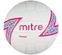 Mitre Shooter Match Netball - White/Red/Ruby, Size 4