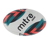 Mitre Squad Rugby Ball Size 5 Match Quality Natural Rubber White/Black/Orange