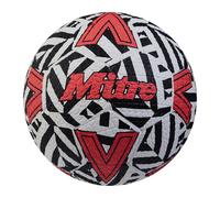 Mitre Street Soccer Football | Extremely Durable | Perfect on Hardground Surfaces, White/Black/Bib Red, 4