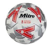 Mitre Training FA Cup Football | High Performance Training Ball | Extra Durable Design, Ball, White/Silver/Red, 5