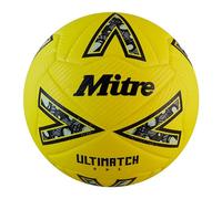 Mitre Ultimatch Football, Enhanced Control, Extra Durability, Added Accuracy, Ball, Fluo Yellow/Black/Circular Grey, 4