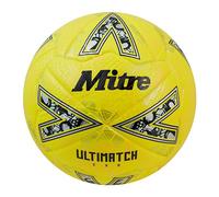 Mitre Ultimatch Football, Enhanced Control, Extra Durability, Added Accuracy, Ball, Fluo Yellow/Floodlight Yellow/Gritty Gold, 5