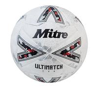 Mitre Football Ultimatch Control, Durability, Accuracy Size 5 White/Off-White/Trophy Silver