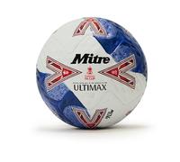 Mitre Ultimax Pro FA Cup Football | Official Emirates FA Cup Match Ball | Hyperfoam Power Cushioning | Elite Performance Football, White/Blue/Red, 5 UK