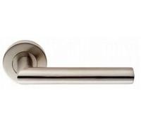 Mitred Lever Door Handle - Satin Stainless Steel