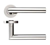 Mitred Lever on Round Rose - Grade 304-19mm - Polished Stainless