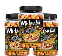 Mitsuba Japanese Snack Bundle - Peanut Crunch & Crispies - Crunchy Sharing Snacks for Office, School, Movie Nights & Parties (3x Peanut Crunch & Crispies)