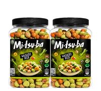 Mitsuba Japanese Snack Bundle - Peanut Crunch & Crispies - Crunchy Sharing Snacks for Office, School, Movie Nights & Parties (2x Wasabi Snack Mix 800g)