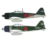 Mitsubishi A6m2b/a6m3 Zero Fighter, 2 Kits 1:72 Plastic Model Kit Hasegawa