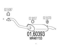 MITSUBISHI PAJERO/SHOGUN Canvas Top PAJERO/SHOGUN REAR END SILENCER 2000-2006